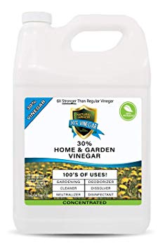 30% Vinegar Pure Natural & Safe Industrial Strength Concentrate for Home & Garden & Literally Hundreds of Other Uses 6X Stronger Than Regular Vinegar (128 OZ Gallon)