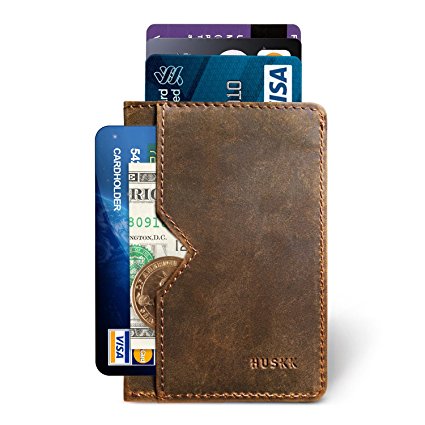 Slim RFID Wallet for Men Leather - Front Pocket Card Holder Sleeve - RFID Blocking