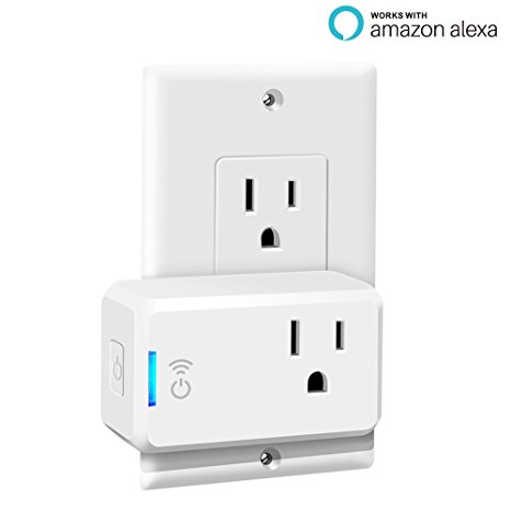 Mailiya Smart Plug Mini, Wi-Fi Switch Outlet Socket, No Hub Required, Works with Amazon Alexa, Wireless Remote Control your Devices from Anywhere, Mini Size Occupies Only One Socket - UL Listed