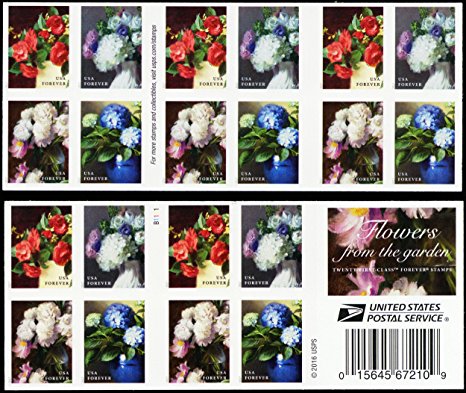 Flowers from the Garden Book of 20 USPS First Class Postage Stamps American Celebrate Beauty