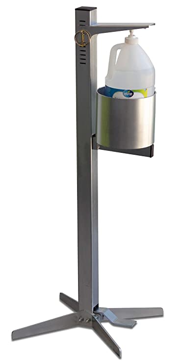UBTShield Industrial Pedal Activated Hand Sanitizer Dispenser Stand - TouchFree - 100% Mechanical - Optimal Use for 1-gallon PumpTop - Made in USA