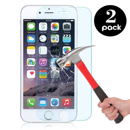 OMOTON 3D Touch Compatible - Tempered Glass Screen Protector with 9H Hardness Premium Clarity Scratch-Resistant for Apple iPhone 6S Plus 55 Inch - 2 Pack