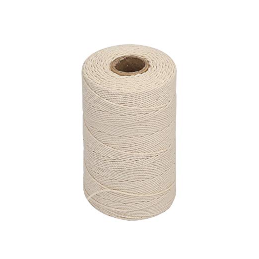 Vivifying 656 Feet 3Ply Cotton Bakers Twine, Food Safe Cooking String for Tying Meat, Making Sausage (White)