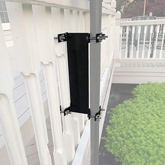 Eapele Umbrella Mount,Clamp on Deck Rail Fence or Balusters, Use with Umbrellas Garden Torches or Vertical Poles, Ranges from 3/8” to 1 ¾”