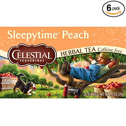 Celestial Seasonings Herbal Tea, Sleepytime Peach, 20 Count (Pack Of 6)