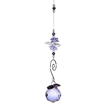 H&D 30mm Crystal Ball Chandelier Prism Ornaments Hanging Suncatcher (purple)