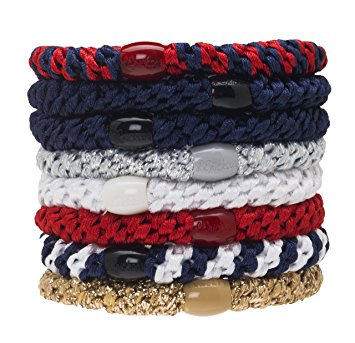 L. Erickson Grab & Go Ponytail Holders - Set of Eight - Americana