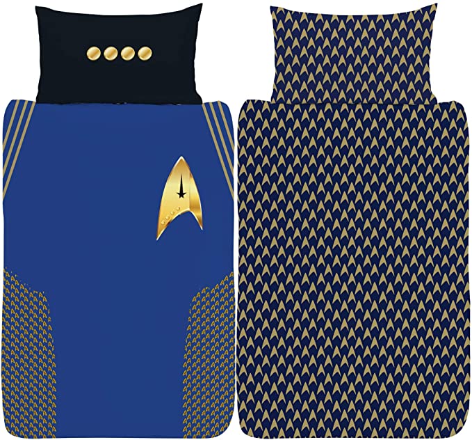 Star Trek Discovery Uniform Single Duvet Cover Reversible Bedding Set Official Licensed Merchandise (Star Trek Discovery Uniform)