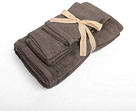 SHOO-FOO Organic Bamboo Charcoal Towels Sets |100% Bamboo | 600 GSM | Ultra Soft | Absorbent | Odor Resistant (3-pcs Set)