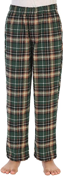 Gioberti Boys Yarn Dye Brushed Flannel Lounge & Pajama Pants with Elastic Waist