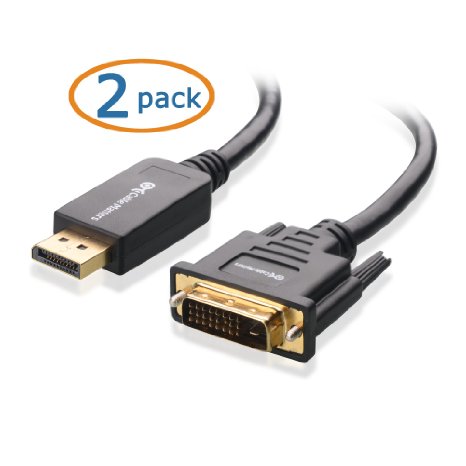 Cable Matters 2-Pack, Gold Plated DisplayPort to DVI Cable 6 Feet