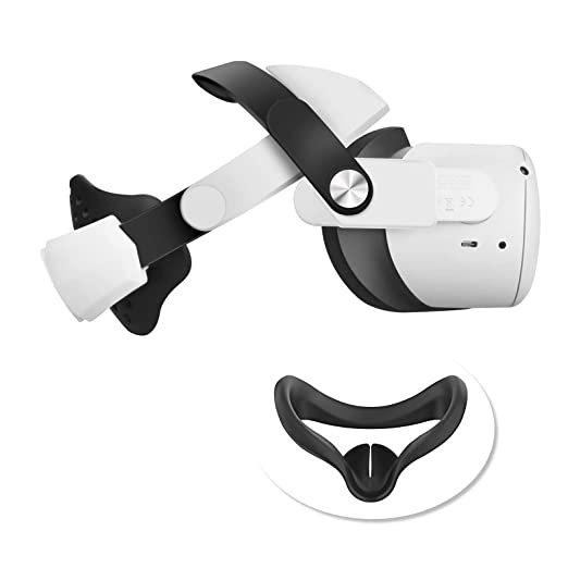 Esimen M3 Head Strap for Oculus Quest 2, Distributed Weight-Bearing to Reduce Facial Pressure,Replacement for Elite Strap, Meta Quest 2 Face Cover Light Blocking, Washable VR Accessories (M3-White)