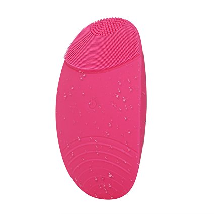 ChiTronic Wireless Rechargeable Electric Sonic Silicone Facial Cleanser Face Massager Brush - Anti-Aging Waterproof Vibrating Facial Cleansing System, Wireless Charger Included