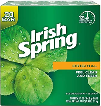 Irish Spring -Deodorant Soap, 20/4.0 Oz Bars