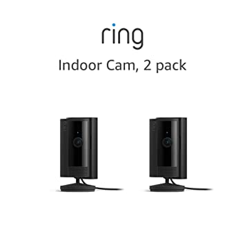 All-new Ring Indoor Cam | 1080p HD Video & Color Night Vision, Two-Way Talk, and Manual Audio & Video Privacy Cover (2023 release) | 2-pack, Black