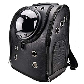 Khore Bubble Pet Carrier Backpack for Small Dogs and Cats with Window (Black)