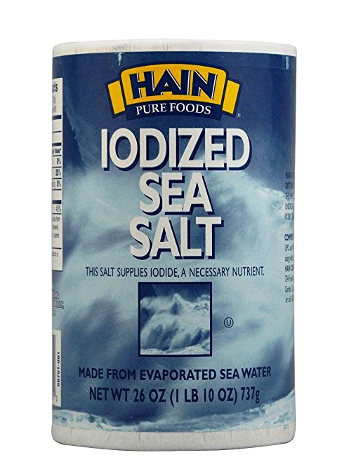 Hain Pure Foods Sea Salt, Iodized, 26 Ounce