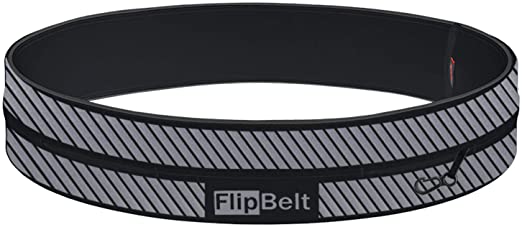 Level Terrain FlipBelt Reflective Edition - The Patented high Visibility Reflective Running Belt to Secure Your Items and Keep You Safe While Running!