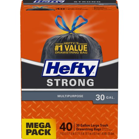 Hefty® Strong Multi-Purpose Large Black Trash Bags, 30 Gallon, 40 Bags