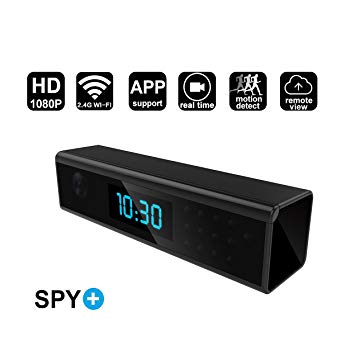 WiFi Hidden Spy Camera Alarm Clock Style HD 1080P Wireless Security Camera with Motion Detection,Night Vision,Realtime Video Recorder, Covert Nanny Camera for Home Surveillance