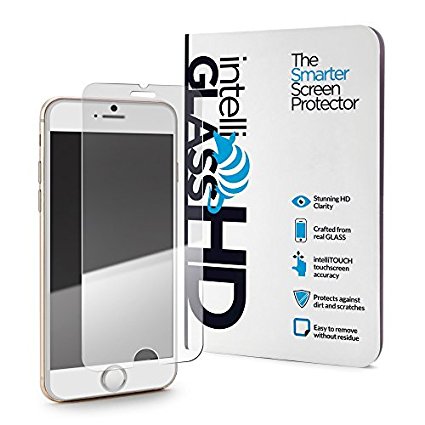 iPhone 6/6S intelliGLASS HD - The Smarter Apple Glass Screen Protector by intelliARMOR To Guard Against Scratches and Drops. HD Clear With Max Touchscreen Accuracy.