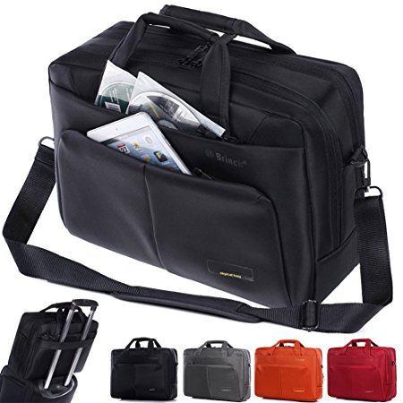 Laptop Bag ,BRINCH 15.6 Inch Nylon Stylish Roomy Multi-compartment Laptop Shoulder Messenger Bag Handle Bag Tablet Briefcase For 15 - 15.6 Inch Laptop / Notebook / Macbook / Tablet Computers,Black