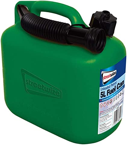 MP Essential Durable Plastic Jerry Fuel Oil Water Petrol Diesel Can Container & Funnel (Green - PETROL)