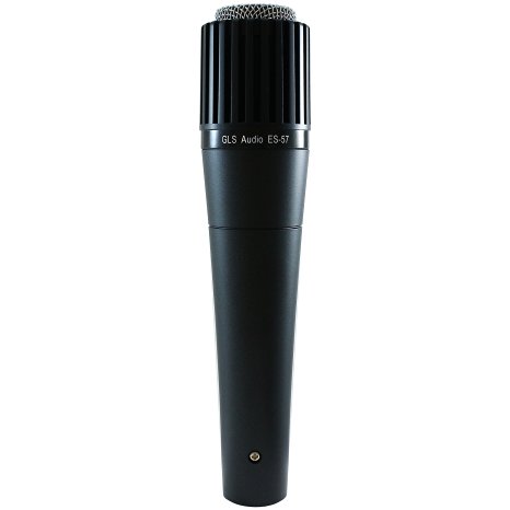 GLS Audio Instrument Microphone ES-57 & Mic Clip - Professional Series ES57 Dynamic Cardioid Mike Unidirectional - For Instruments, Drums, Percussion, Vocals, and more