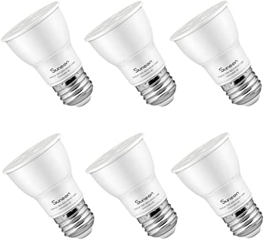 SUNEON LED Light Bulbs Par16 LED Bulbs 75 Watts Equivalent 7.5W 530Lumens 2700K Warm White Color Dimmable Spot Light Bulb Track Lighting Recessed Light,Medium Base E26,6 Pack