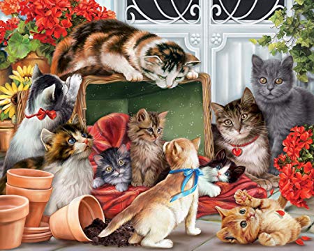 Vermont Christmas Company Garden Cats Jigsaw Puzzle 1000 Piece