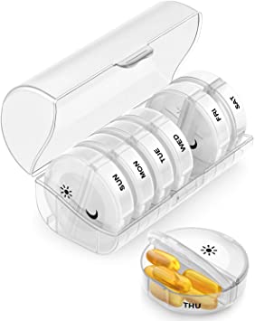 TookMag Pill Organizer 2 Times a Day, Weekly AM PM Pill Box, Large Capacity 7 Day Pill Cases for Pills/Vitamin/Fish Oil/Supplements (White)