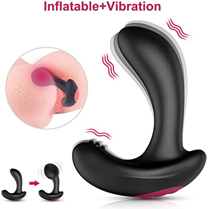 UTIMI Anal Vibrator Sex Toy Inflatable Butt Plug Unisex Rechargeable Silicone Vibrating Prostate Massager with 10 Vibrating&Expand Modes for Vagina Anus Expansion