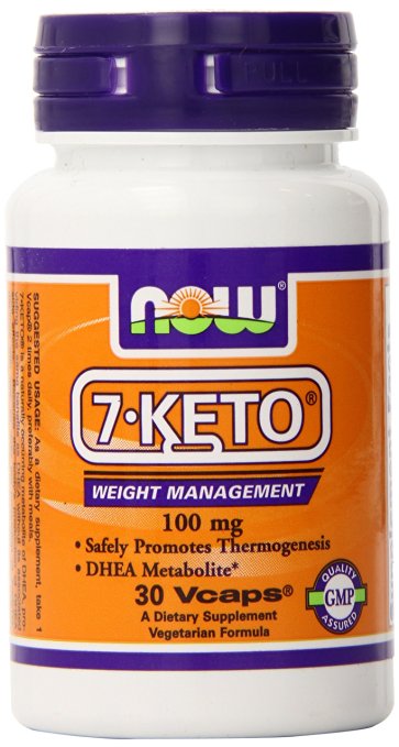 NOW Foods 7-keto Weight Management 100mg, 30 Vegetarian Capsules