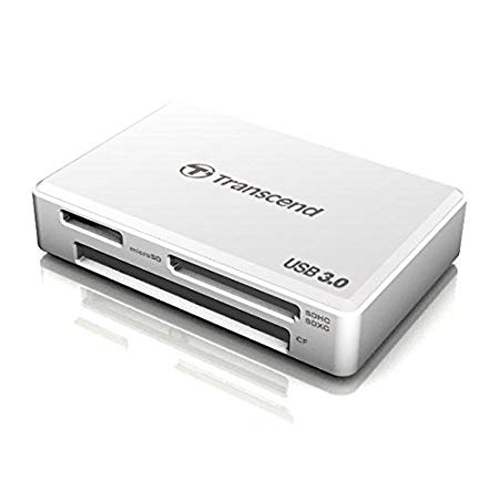 Transcend Super Speed USB 3.0 Multi-Card Reader for SD/SDHC/SDXC/MS/CF Cards - White