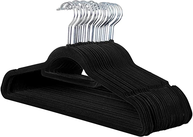 Premium Velvet Hangers with Tie Bar 20-Pack, Slim Space Saving Coat Hanger, Non Slip Wardrobe Hangers, Clothes Hangers 360° Swivel Hook, Suit, Shirt Dress & Trouser Hangers - Thin Flocked Felt Hangers