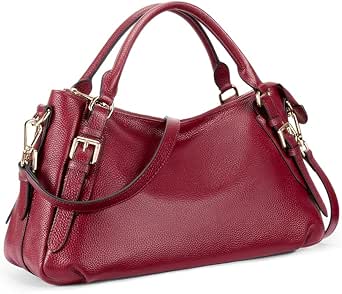 Kattee Women's Soft Genuine Leather Satchel Purses Top Handle Crossbody Bags Ladies Designer Medium Size Hobo Handbags