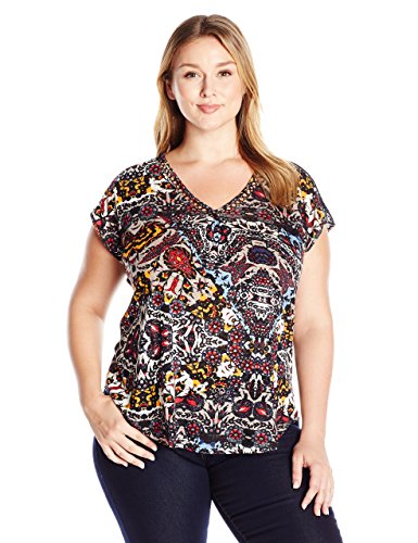 Lucky Brand Women's Plus Size Lace Trim Top