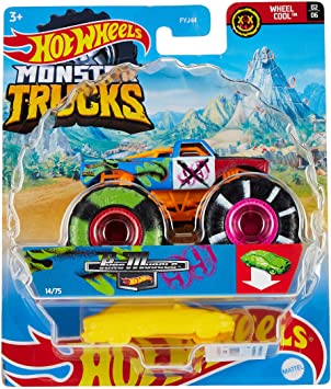 Hot Wheels Monster Trucks Selection of 1:64 Scale Collectible Die-Cast Metal Toy Trucks with Giant Wheels & Stylized Chassis, Gift for Kids Ages 3 Years Old & Up [Styles May Vary]