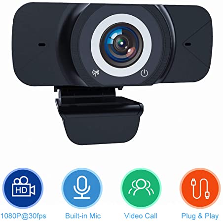 Webcam, 1080P HD Streaming Computer Web Camera with Microphone, 90-Degree Extended View USB Computer Camera for PC Mac Laptop Desktop Video Calling Conferencing Recording