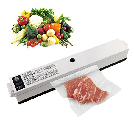 TedGem Food Vacuum Sealer Machine, Compact Automatic Vacuum Sealing System with Starter Kit for Food Preservation   15 Pcs Antibacterial Food Sealer Bags