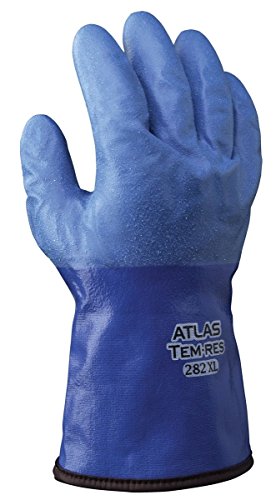Showa Best 282 Atlas TEMRES Insulated Gloves, Waterproof/Breathable TEMRES Technology, Oil Resistant Rough Textured Coating, Acrylic Insulation, XL (1 Pair)