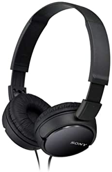 Sony MDRZX110B.AE Lightweight Foldable On-Ear Headphones Compatible with Smartphones, Tablets, Laptops, and MP3 Devices - Black