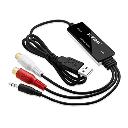 Somaer USB2.0 Audio Capture Card Usb Audio Grabber-cassette,Supported OS,Windows 10/8.1/8/7/Vista/XP,Mac OS 10.11 -Easy Audio Grabber Version