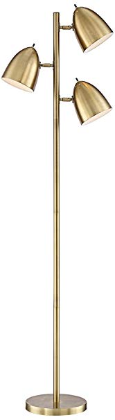 Aaron Brass 3-Light 5.5 Watt Non-Dimmable LED Floor Lamp