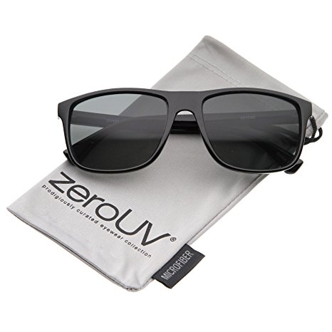 zeroUV - Modern Casual Lifestyle Flat Top Rectangle Lens Horn Rimmed Sunglasses 56mm