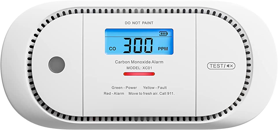 X-Sense Carbon Monoxide Detector Alarm with Digital LCD Display, 10-Year Battery Operated CO Alarm Detector with Peak Value Memory, XC01