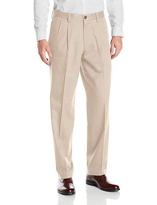 Dockers Men's Classic Fit Signature Khaki Lux Cotton Stretch Pants-Pleated