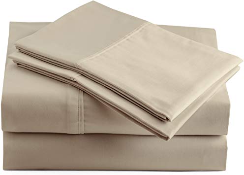 Peru Pima - Wrinkle Resistant - 250 Thread Count Percale - Peruvian Pima Cotton - King Bed Sheet Set, Latte