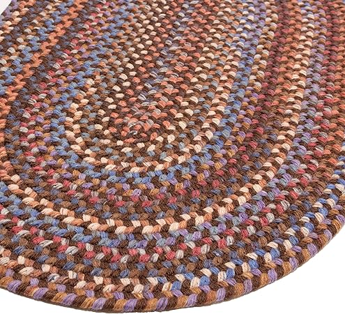 Super Area Rugs Tribeca Soft Wool Braided Rug for Indoors Walnut Brown Rug 3' x 3' Round