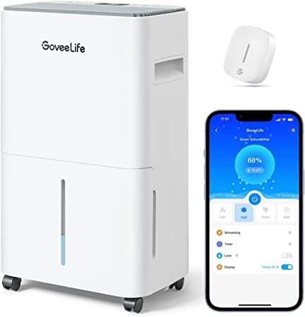 GoveeLife Smart Dehumidifier for Basement Upgraded with Vibration Sensor, Group Control Unlimited Devices